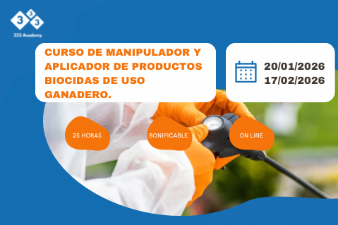 Curso de manipulador y aplicador de biocidas de uso ganadero (No especializado) (BIO- Ene26)
