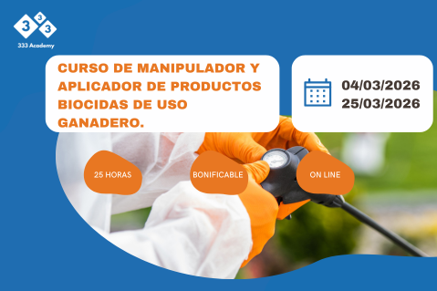 Curso de manipulador y aplicador de biocidas de uso ganadero (No especializado) (BIO- MARZ26)