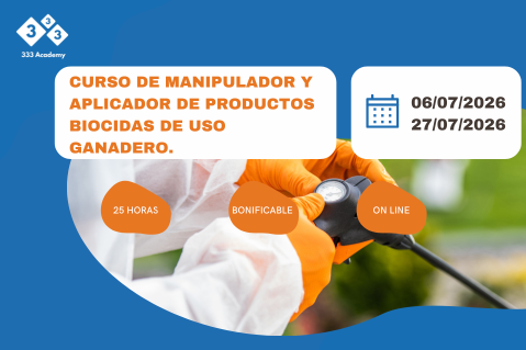 Curso de manipulador y aplicador de biocidas de uso ganadero (No especializado) (BIO- jul26)