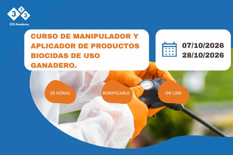 Curso de manipulador y aplicador de biocidas de uso ganadero (No especializado) (BIO-1026)