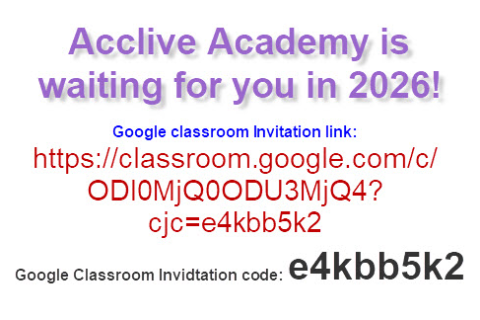 [Acclive Academy Move to Google Classroom] Invitation Code: q5h4vuwv (F8333)