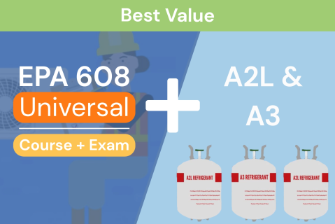CS0.01 BUNDLE - EPA 608 Universal Certification Course & A2L A3