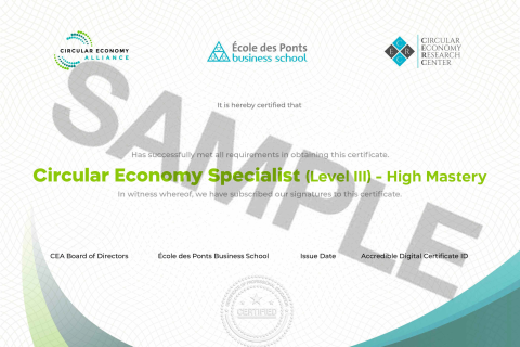 Circular Economy Specialist (Level III) - High Mastery (CES- LEVEL 3) Circular Economy Specialist (Level III) - High Mastery (CES- LEVEL 3)