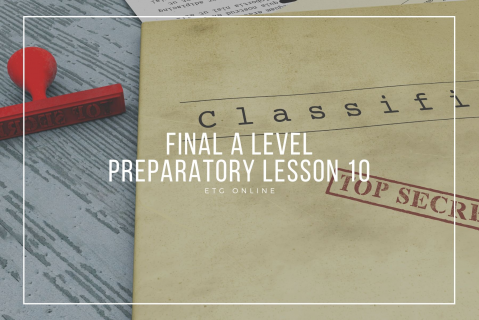 ALP1 (2025) - Final A Level Preparatory Lesson (ALP1 (2025))