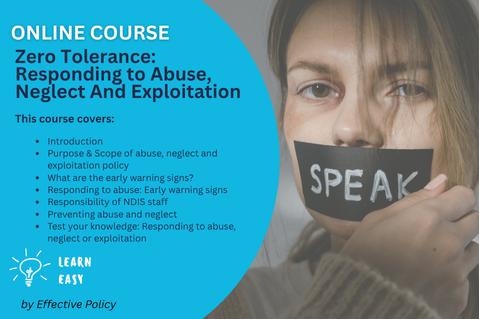 Zero tolerance: Responding to abuse, neglect or exploitation (EP-203)