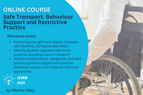 Safe Transport: Behaviour Support and Restrictive Practice cover image.