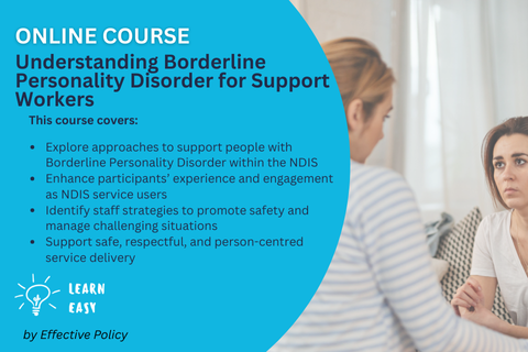 Webinar:Understanding Borderline Personality Disorder - for support workers (EP-508)