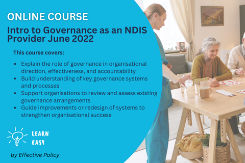 Webinar:Intro to Governance as an NDIS Provider June 2022 (WEB-108)