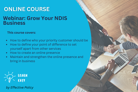Webinar: Grow Your NDIS Business (WEB-201)