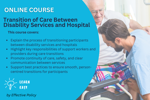 Transition of Care Between Disability Services and Hospital (EP-609)