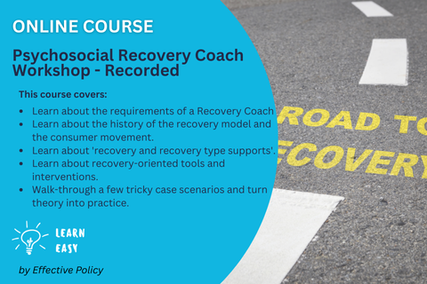 Psychosocial Recovery Coach Workshop - Recorded (WEB-403)
