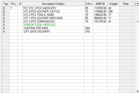 Billing Description for Customs