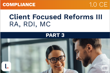 CFR Part III: RA, RDI, MC, OAs and PoIs (LCIC021)