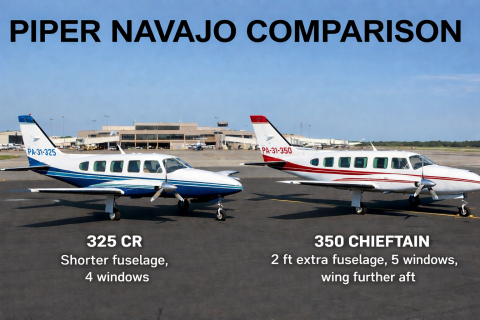 Differences - Piper Navajo - 350 vs 325