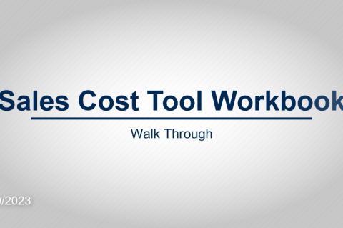 Sales Cost Tool Workbook