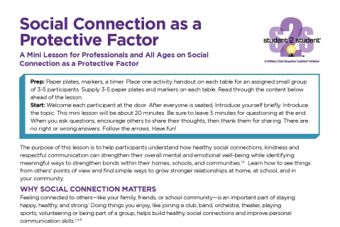 Mini Lesson for All Ages: Social Connection as a Protective Factor