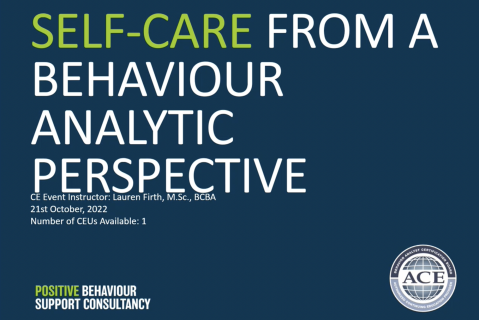 Self-Care from a Behaviour Analytic Perspective