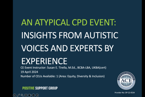 An Atypical CPD Event: Insights from Autistic Voices and Experts by Experience