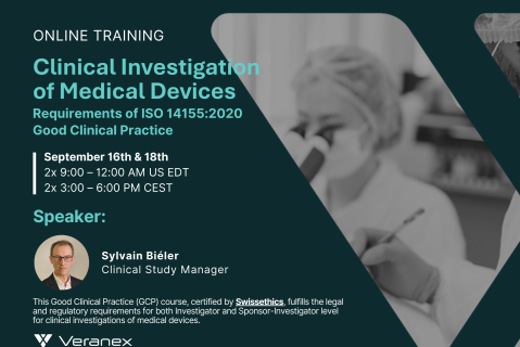 ISO 14155:2020 Clinical investigation of medical devices for human subjects - GCP 16-18.09.2025